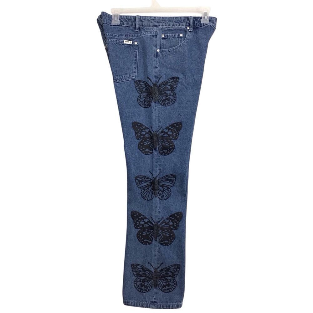 Urban Outfitters Milk it High Waist Flare Leg Butterfly Denim Jeans Size 34